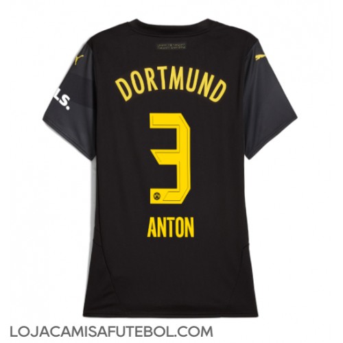 Camisa de Futebol Borussia Dortmund Waldemar Anton #3 Equipamento Secundário Mulheres 2024-25 Manga Curta